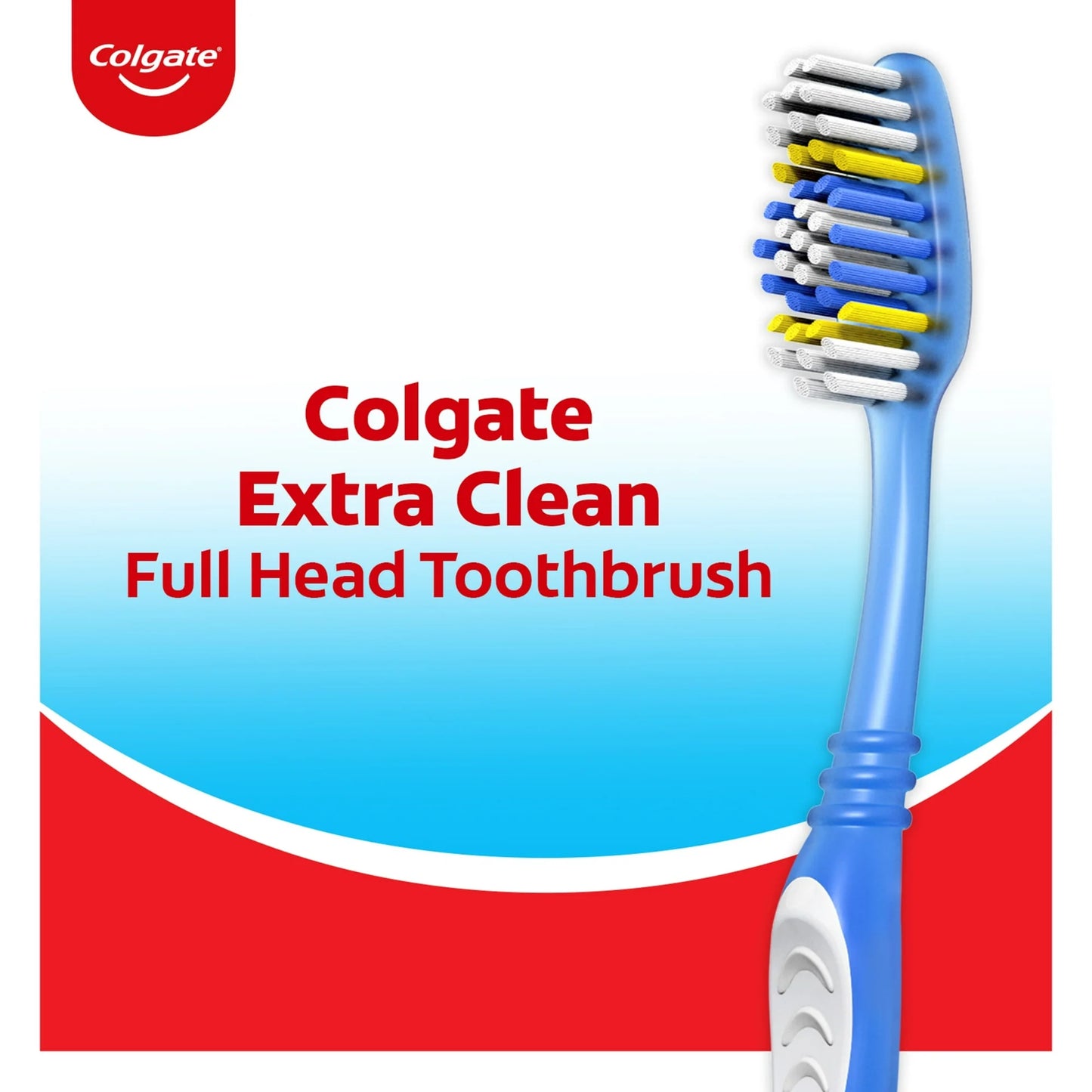 Colgate Extra Clean Flexible Grip Adult Manual Toothbrush, Medium, 4 Per Pack