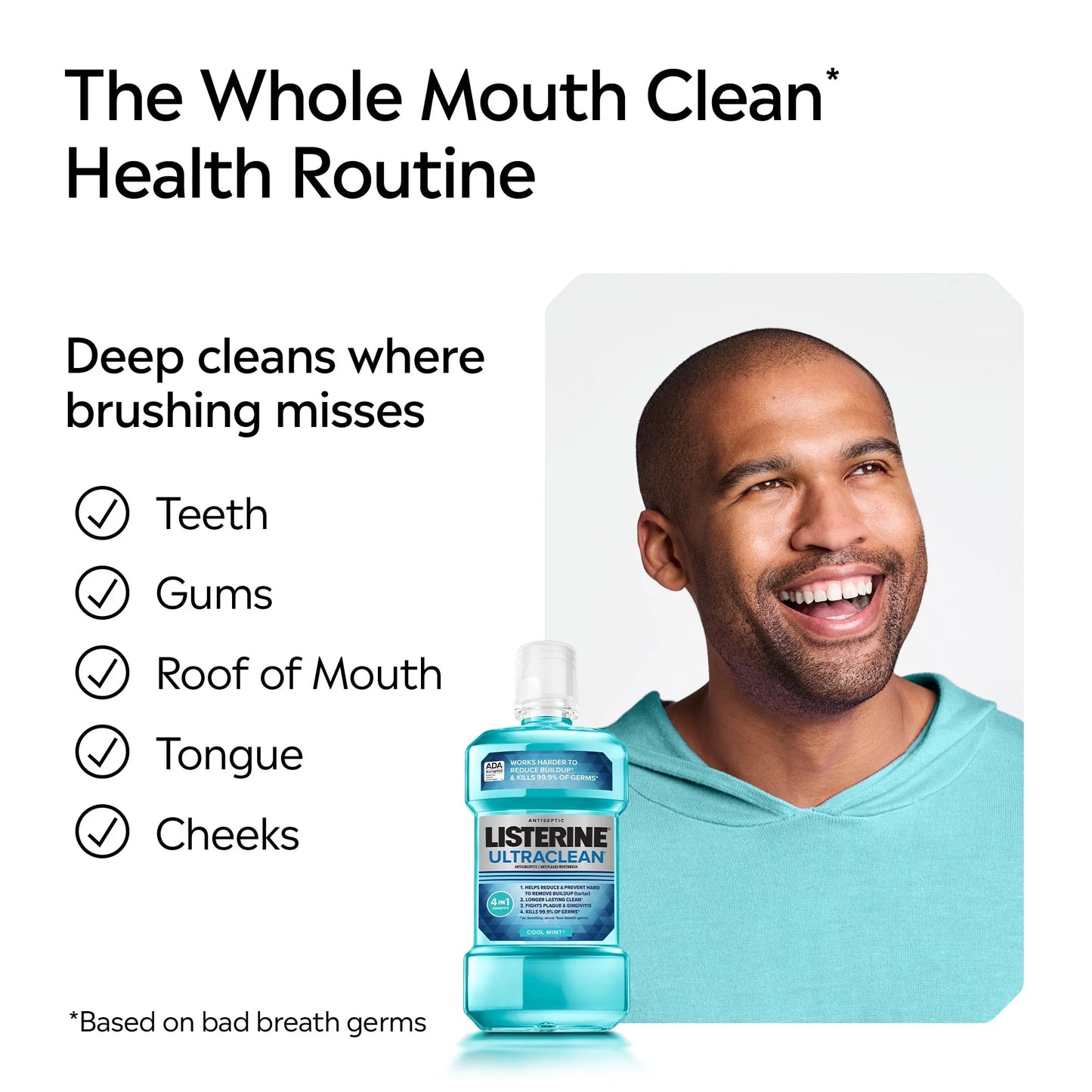 Listerine Ultraclean Antiseptic Gingivitis Mouthwash Oral Care, Cool Mint, 1.5 L