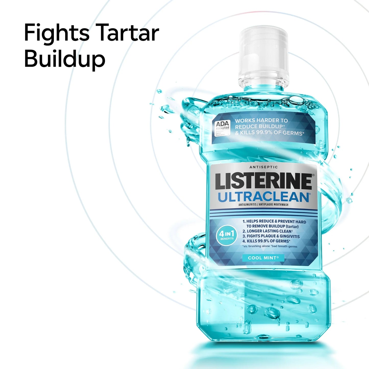 Listerine Ultraclean Antiseptic Gingivitis Mouthwash Oral Care, Cool Mint, 1.5 L