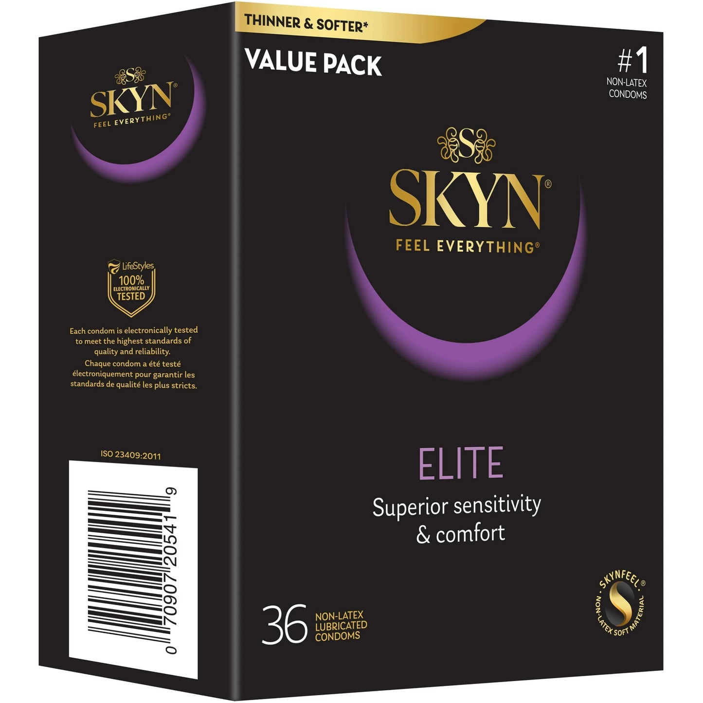 SKYN Elite Lubricated Non Latex Condoms, 36 Count