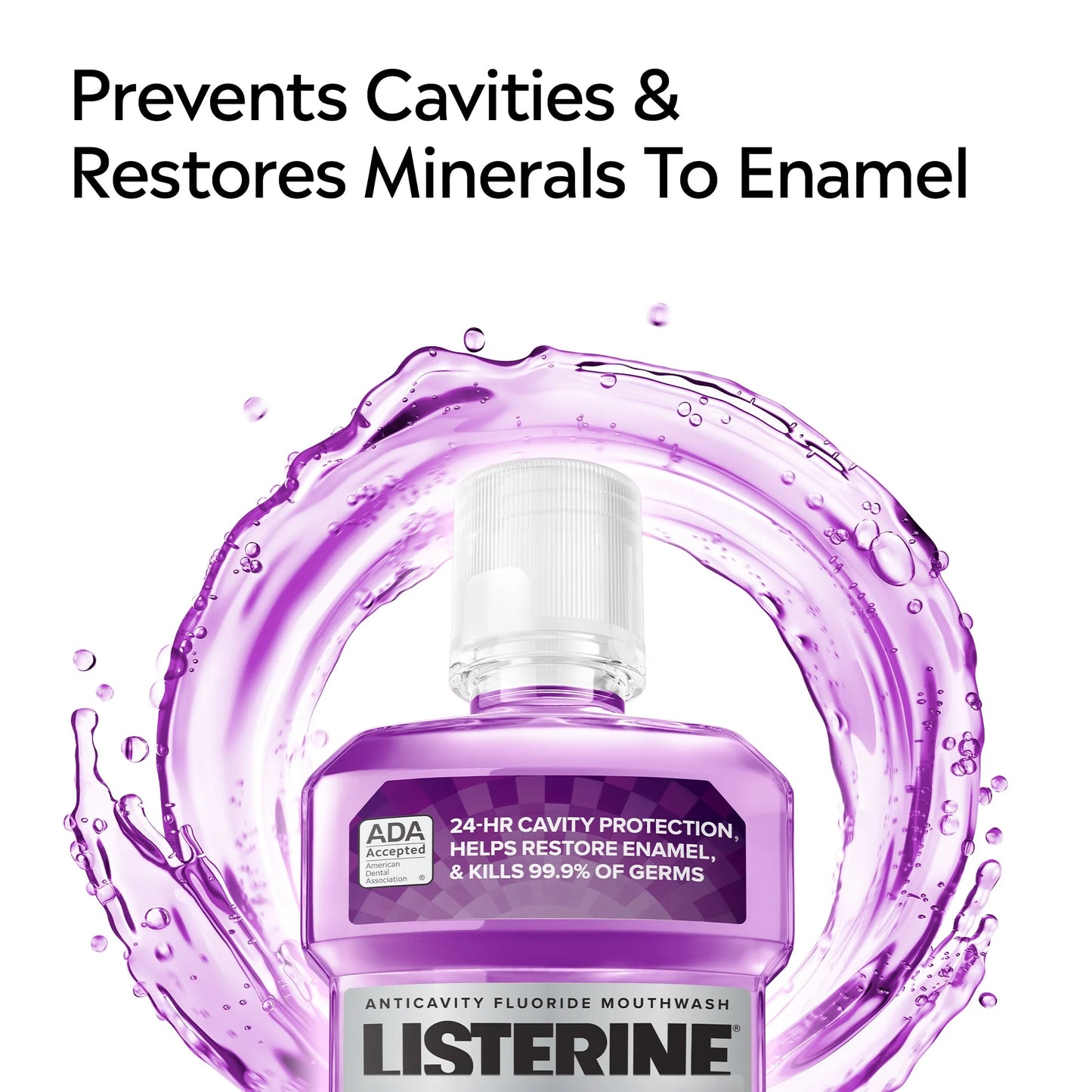 Listerine Total Care Anticavity Fluoride Mouthwash Oral Care, Fresh Mint, 1 L