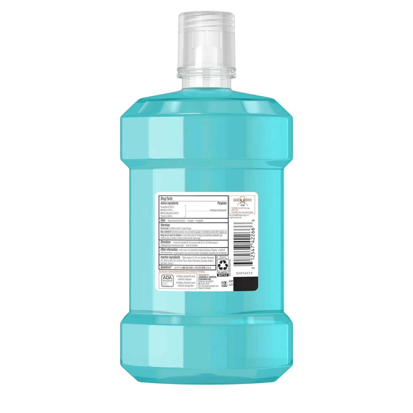 Listerine Ultraclean Antiseptic Gingivitis Mouthwash Oral Care, Cool Mint, 1.5 L