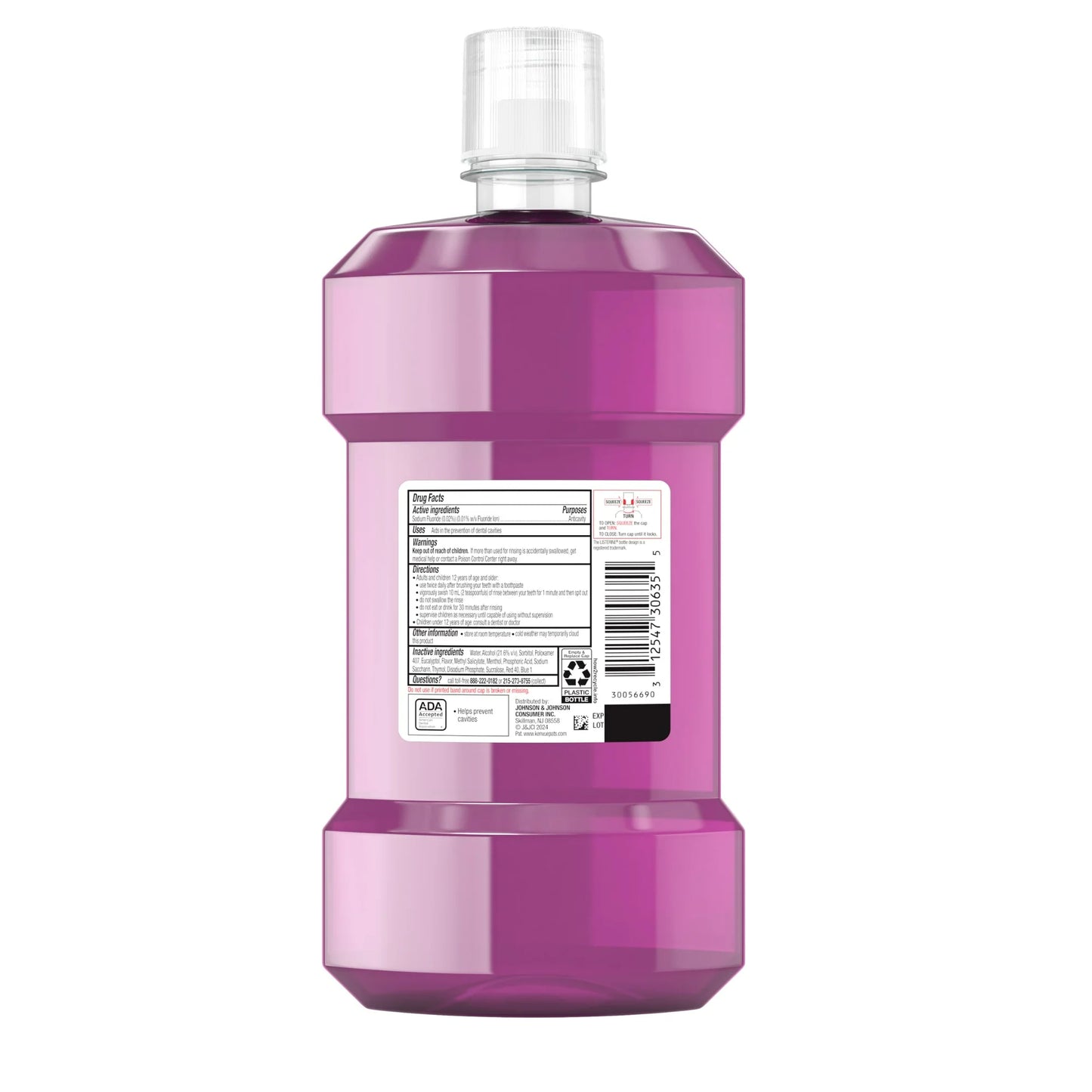 Listerine Total Care Anticavity Fluoride Mouthwash Oral Care, Fresh Mint, 1 L
