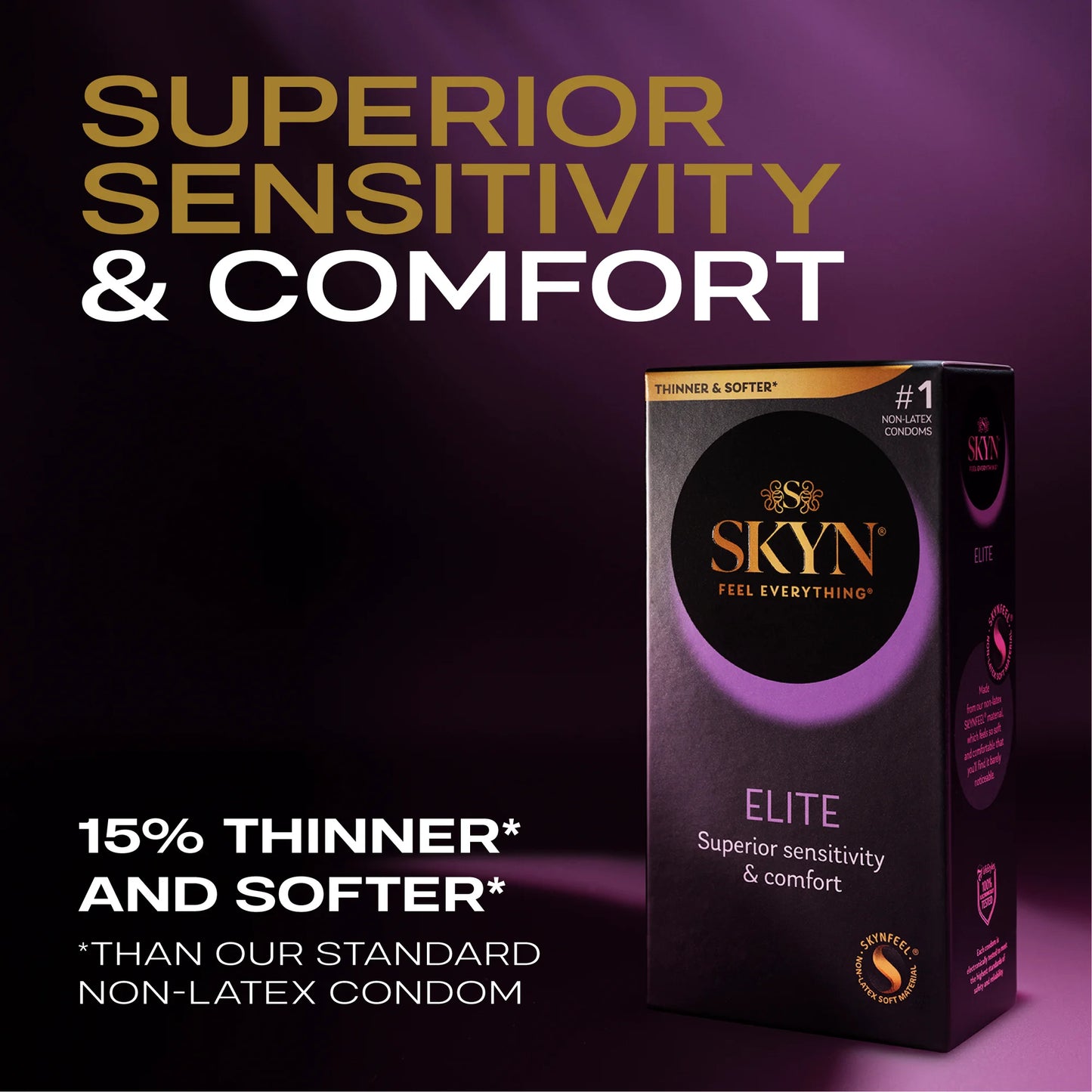 SKYN Elite Lubricated Non Latex Condoms, 36 Count