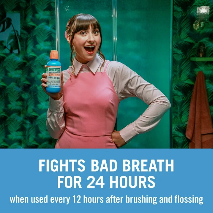 TheraBreath Fresh Breath Alcohol-Free Mouthwash, Mouth Rinse for Adults, Icy Mint, 16 fl oz